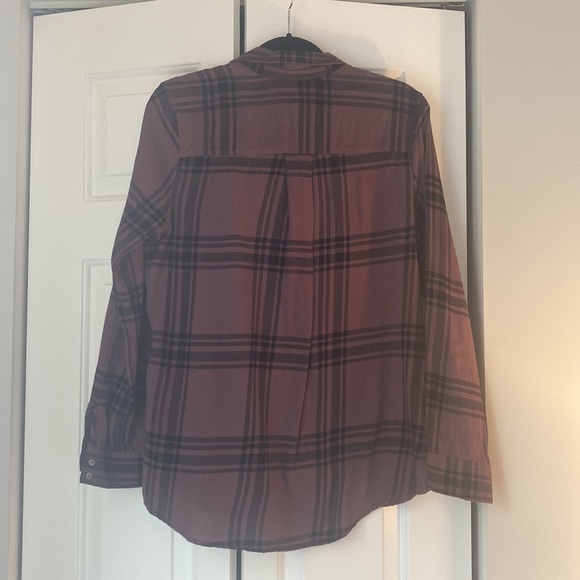 Woman’s Express purple plaid flannel. Size medium. - Picture 2 of 4